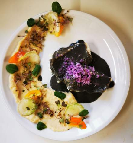 Restaurant Foncine-le-Haut, Haut-Jura · Auberge de la Rivière Plat du Chef Julien