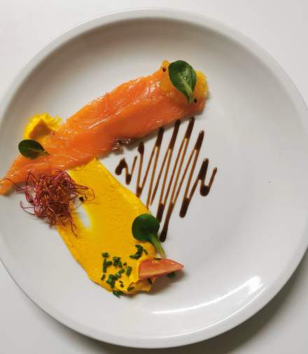 Restaurant Foncine-le-Haut, Haut-Jura · Auberge de la Rivière Plat du Chef Julien