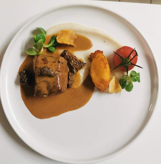 Plat du Chef Julien Auberge de la Rivière · Hôtel Restaurant Haut-Jura